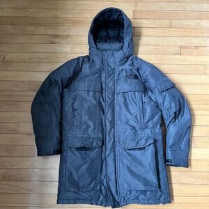 The North Face HyVent Parka Mens Medium Charcoal Grey Heather Insulated Jacket